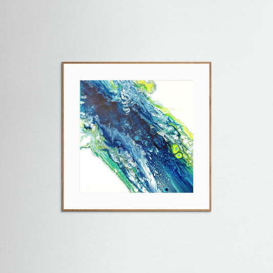 Modern Art in Acrylic - Coastal Art in Blues and Greens. Wave, Sea, Ocean.